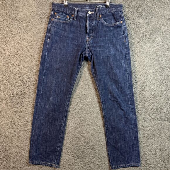 Outerknown SEA Jeans Mens 30x30 Blue Local Straight Fit Selvedge Dark Wash Denim - Picture 1 of 16